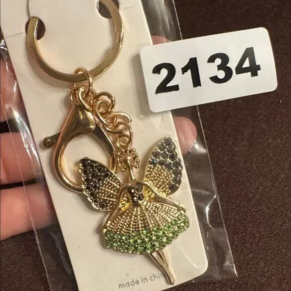 2134‎ Rhinestone Fairy Key Ring, Bag Charm