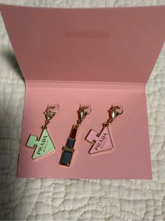 Prada Beauty Charm Set in Purple Velvet Pouch!