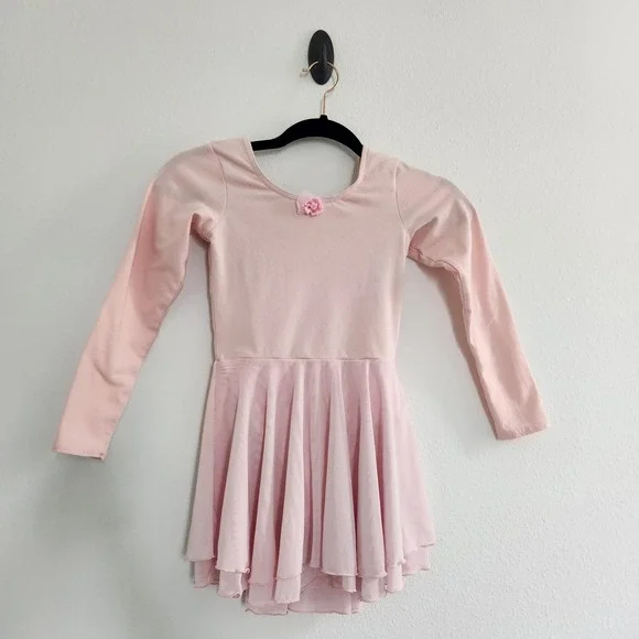 Theatricals Kids Pink Long Sleeve Tiered Mesh Skirted Ballet‎ Leotard MC