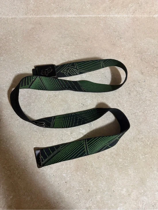 Fox Green and Black Geometric Webbing Men's Belt