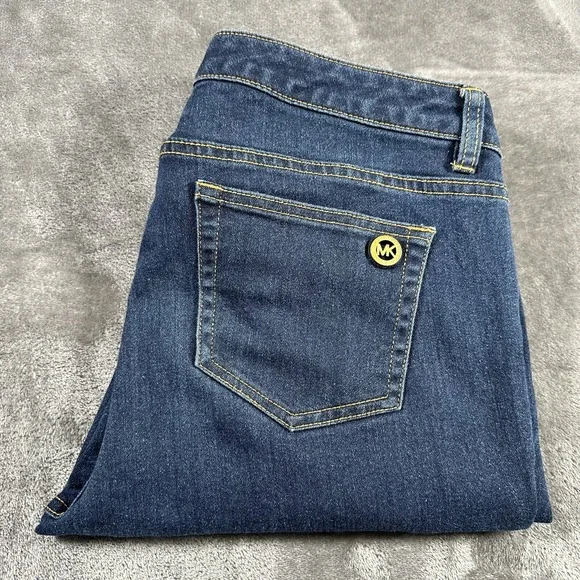 Michael Kors Skinny Jeans Womens 10 Blue Zipper Pockets Rockstar Denim‎