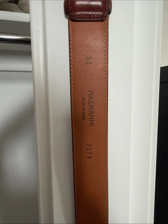 Magnanni Men's Leather Belt in Cognac Brown size 32