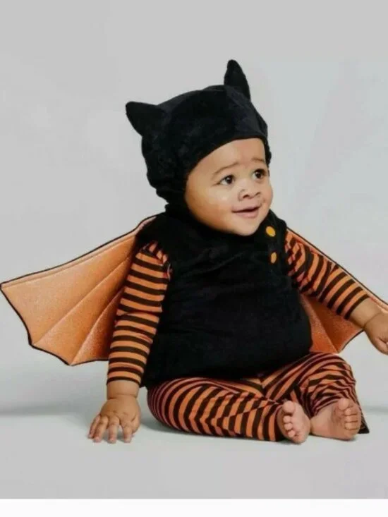 Hyde & Eek! Brand Baby size 12-18 Months Bat Costume Top Only Black & Orange