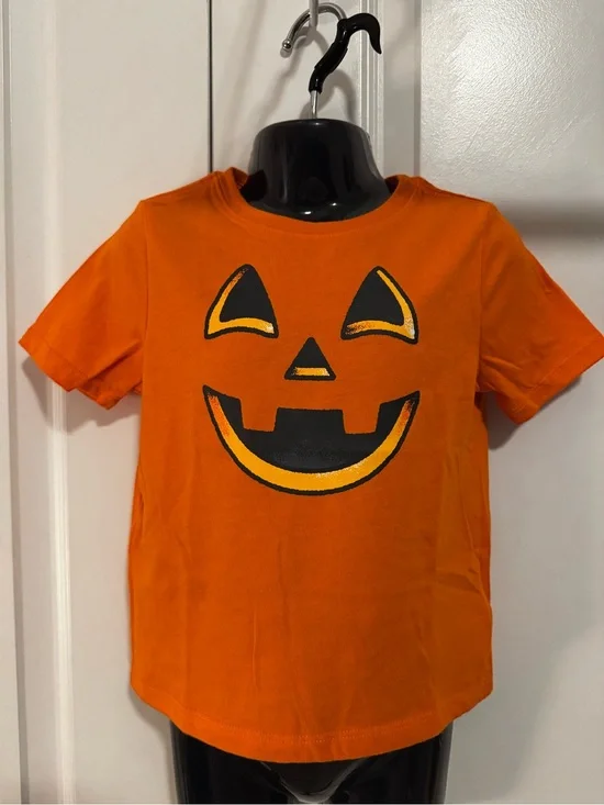 SOLD Way to Celebrate Kids Orange Pumpkin Face Halloween Tee