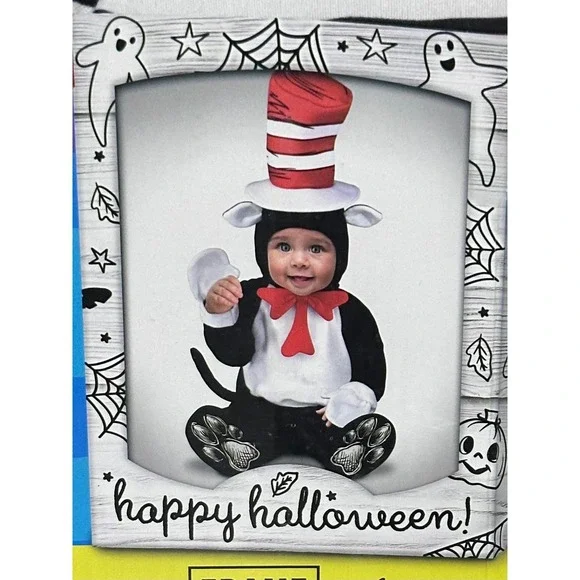 Dr. Seuss Cat in the Hat Infant Halloween Costume with Frame 12-18 Months NWT
