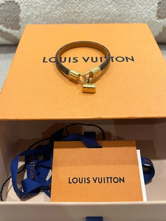 Louis Vuitton Brown Monogram Leather Speedy Charm Bracelet