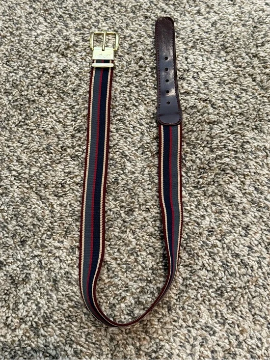 🔥 Vintage 70s 80s Farah USA Striped Woven Belt W Germany Buckle Size 27”