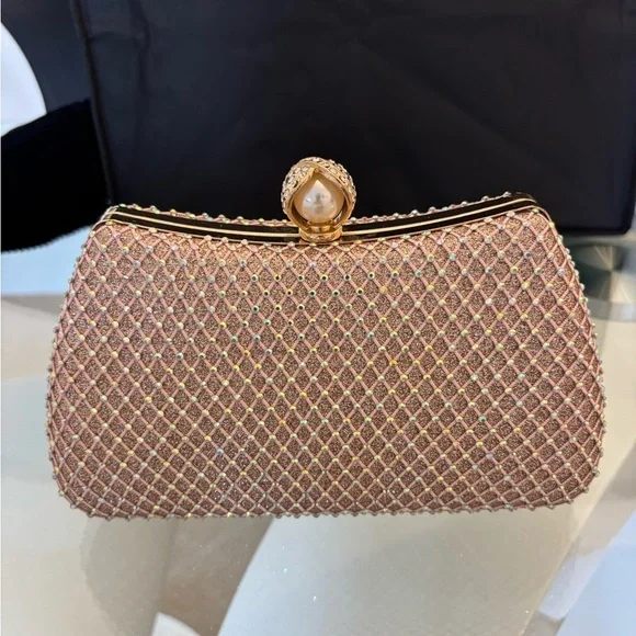 Elegant Gold and Pink Clutch