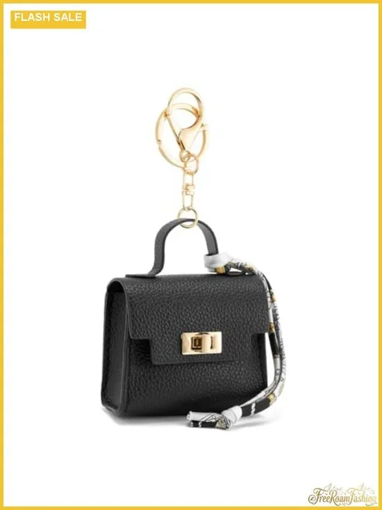 PU Leather Mini Backpack Keychain Coin Purse Twist-lock Change Pouch for Key