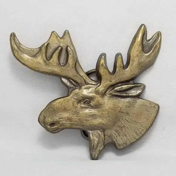 Vintage Moose Head Belt Buckle Novelty‎ Animal Western Style Accessory