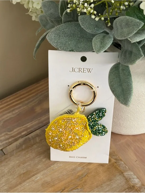 J.Crew Beaded Yellow Lemon Bag Charm🍋