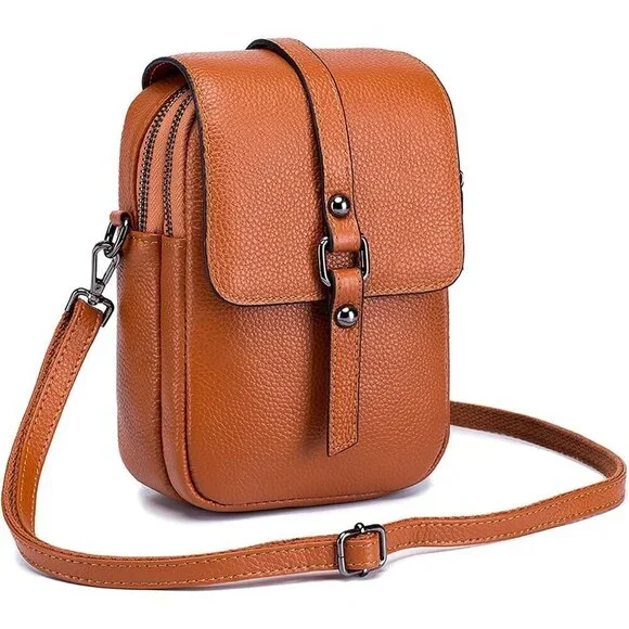 Leather Crossbody Phone Bag Women's Small Wallet Purse Phone Pouch