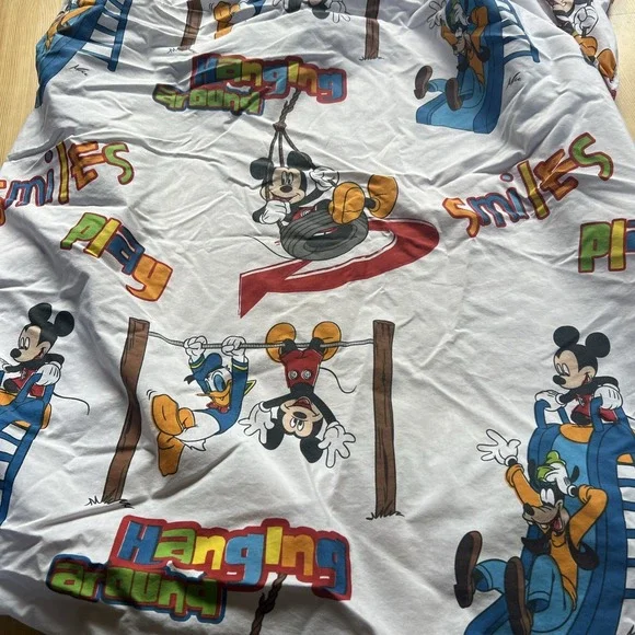 Vintage Disney Mickey Mouse Clubhouse Twin Flat Sheet Kids Bedding Jay Franco