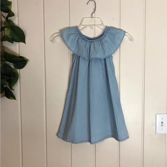 Girls Old Navy Sleeveless Dress Size 4 / 5 XS Extra Small Blue Color w/ Ruffle