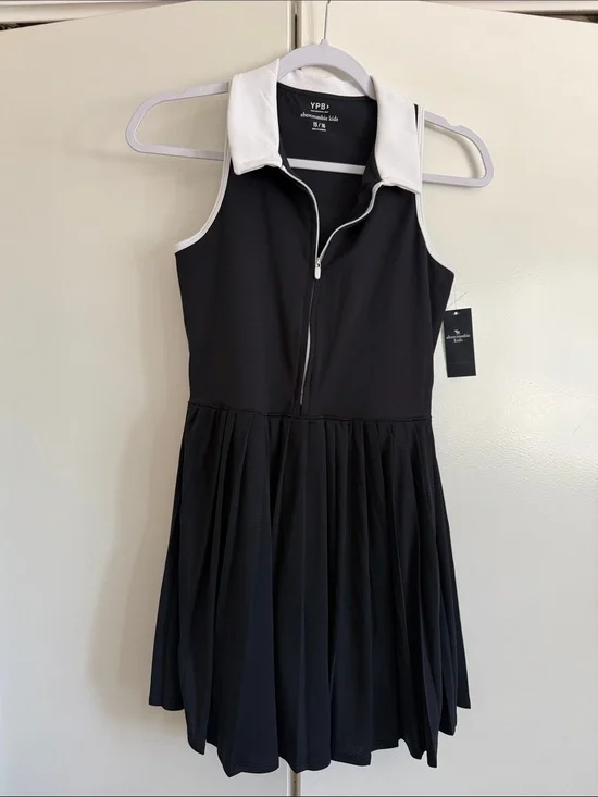 Abercrombie Kids Girls' Black & White Collared Zip Tennis Dress