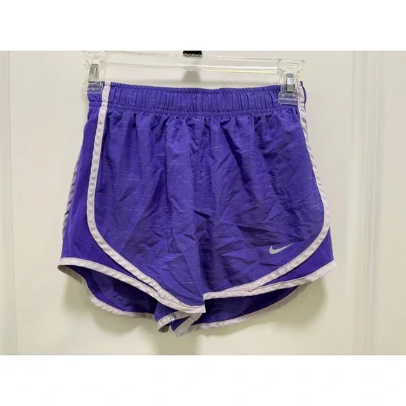 Nike Dri-FIT‎ Tempo Running Shorts Womens XS Purple Space Dye Mesh Trim Athletic