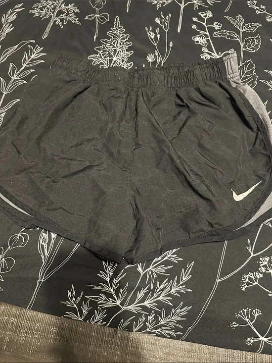 Nike Black Women's Athletic Shorts with White Swoosh