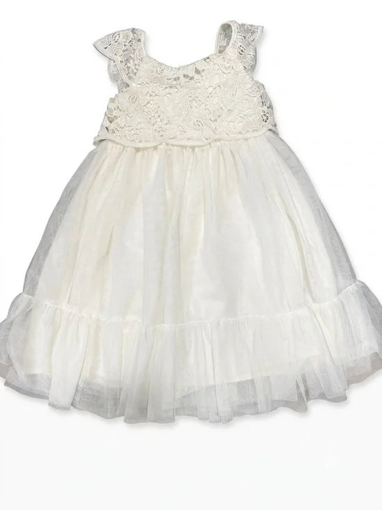 H&M Toddler Girls Lace Tulle Dress Cream Ivory 3T