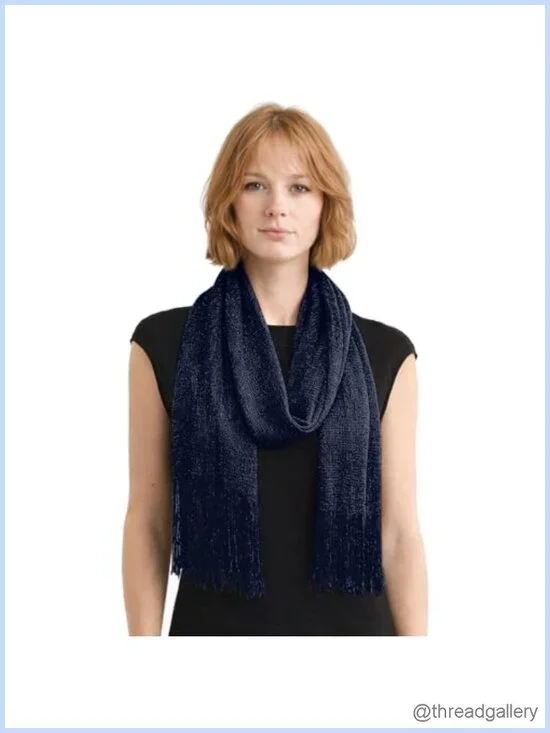 Sequin Scarf Sparkly Shawl Wrap Fashion Scarf Tassel Fringe Evening