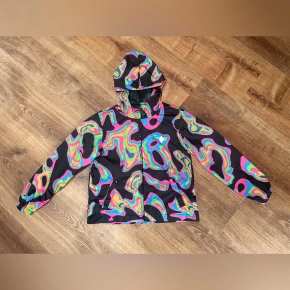 Marcelo Burlon Kids of Milan Girls Boys Windbreaker Jacket‎ Size 6Y Colorful Zip