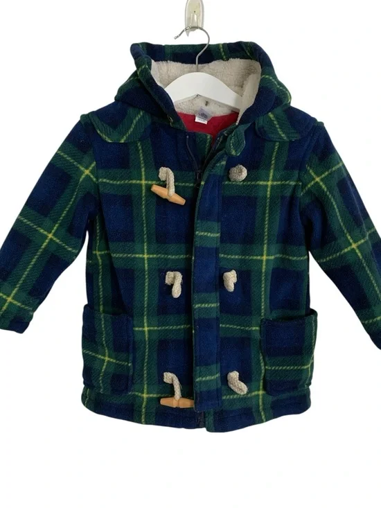 Gap Toddler Plaid Fleece Duffle Coat Toggle