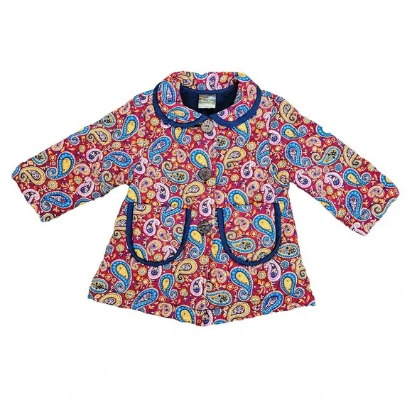 Maria Elena 100% Cotton‎ Paisley Quilted Jacket Toddler Girls 2T Artsy