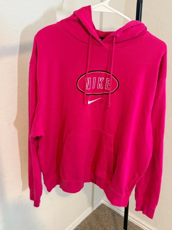 Nike Bright Pink Hoodie with Embroidered Logo