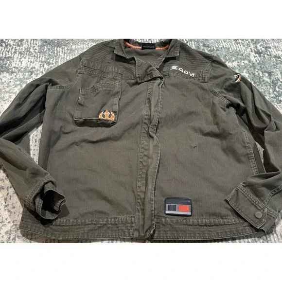 Star Wars Galaxy's Edge Resistance Logo Jacket Black Spire Outpost Size Large