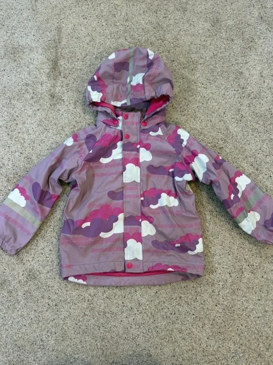 Rare Print Reima Koski - Fleece-Lined Rubber Rain Jacket size 4