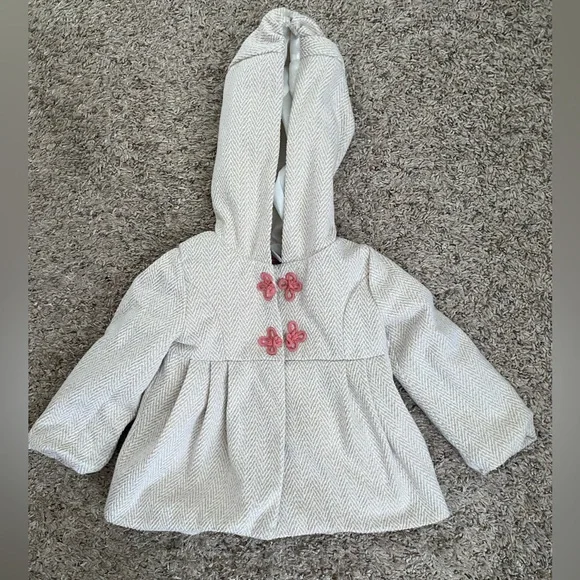 Tahari baby girls hooded pea coat 6-9 months jacket photos textured