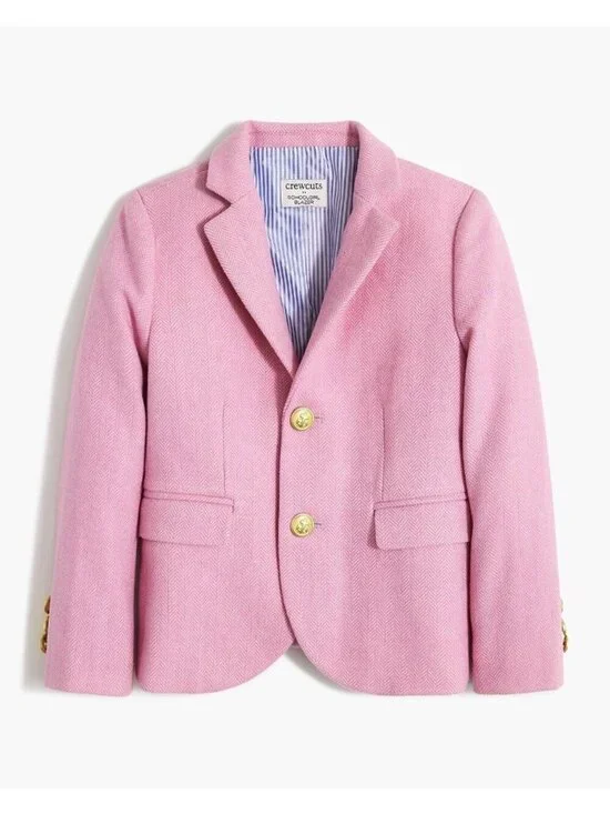 J.Crew Crewcuts Girls' schoolgirl blazer in pink ivory