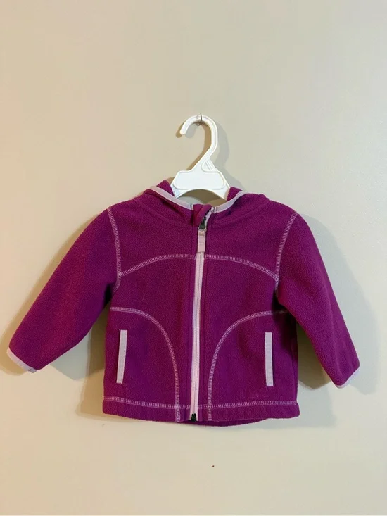 LL Bean Fleece Zip Hoodie in Bright Magenta 6-12 months
