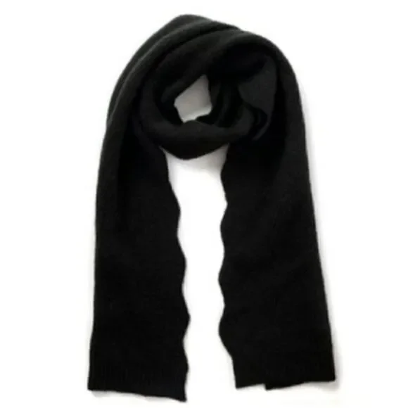 INC International Concepts Black Chevron Knit Muffler Scarf Women's One Size NWT