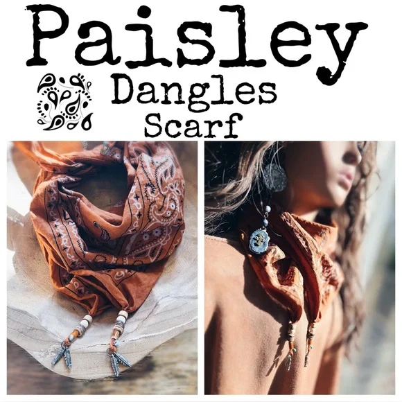 Scarf Hand Dip Dyed Beading Dangles