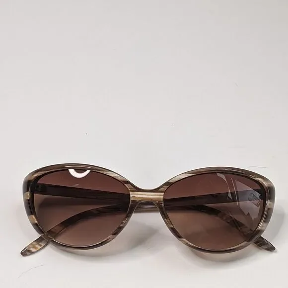 Amber Lens Striped Cat Eye Sunglasses