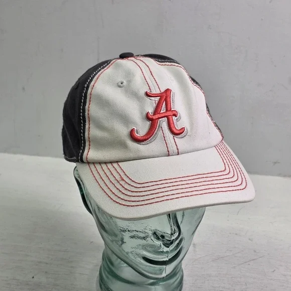 Alabama Crimson Tide‎ NCAA SEC Top of the World Adjustable Cap Hat Red Gray EUC