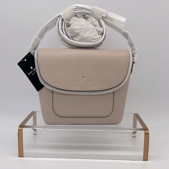 Kate Spade Elsie Pebbled Leather Crossbody Warm Beige
