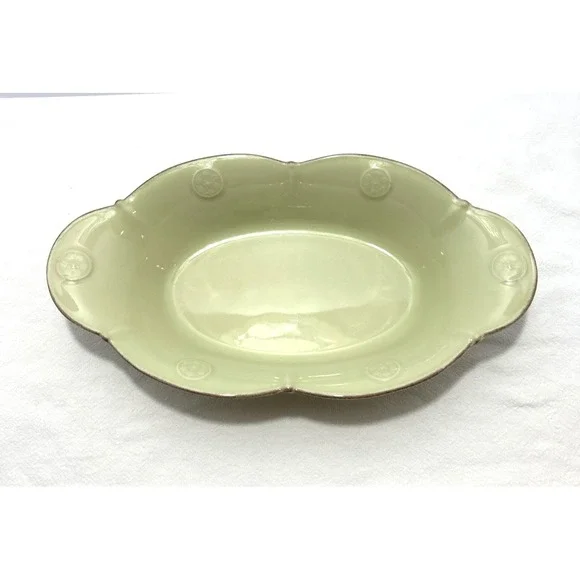 Casa Stone by Casafina Meridian Portuguese Stoneware Oval Dish Pale Green