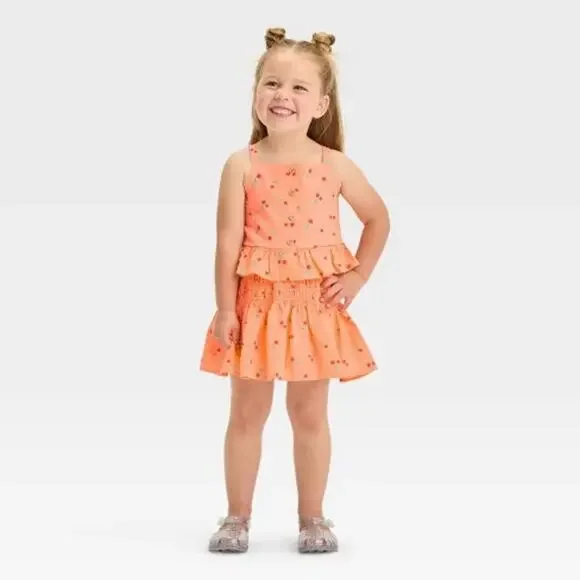 Cat and Jack Baby Girl Summer Outfit sz 12 m Two Piece Matching Set