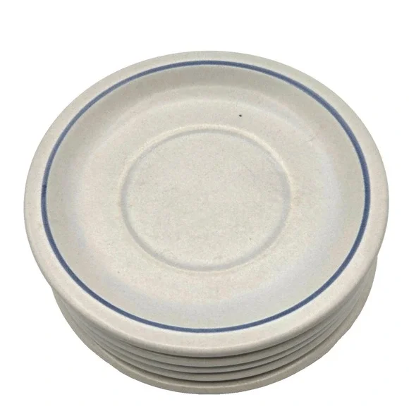 Lot of 5 Pfaltzgraff Yorktowne Stoneware Blue Pattern Saucers 6.25 in‎ Plates