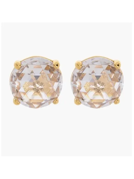 kate spade Boxed Clear Gold Tone Round Cubic Zirconia Stud Earrings