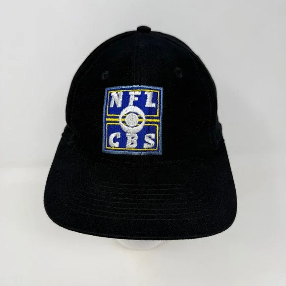 Vintage Logo 7 NFL CBS Sports Hat‎ Black Adjustable Strapback Cap One Size