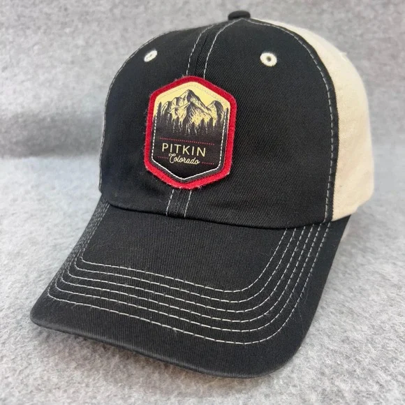 Pitkin Colorado Mens Black American Dry Goods Trucker Hat Mountain Patch OSFM