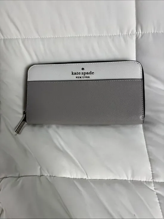 Kate Spade Staci Colorblock Large Continental Wallet in Nimbus Grey