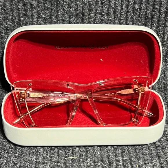 Alexander McQueen Sunglasses Women OS Pink AM0361S Cat Eye Studded‎ Luxury Italy