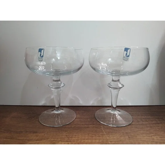 DENBY Clear Champagne Glass Lot Of 2 5.75