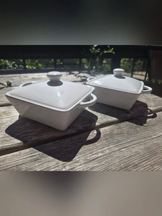 Martha Stewart Mini Casserole Baker Lidded Baking Dish - White