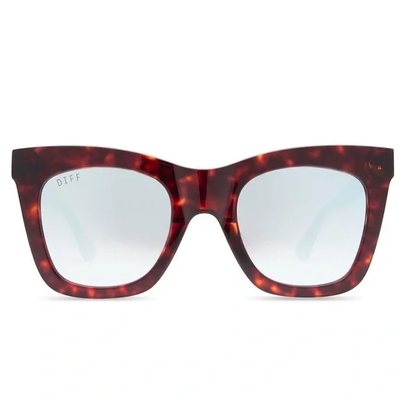 DIFF EYEWEAR Katelyn Brown Amber Tortoise & Blue Flash Sunglasses