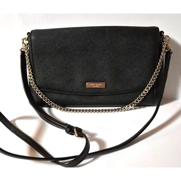 Kate Spade Black Saffiano Leather Limited Edition Crossbody Bag Chain Strap