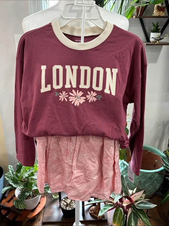 Carter's Mauve Pink 'LONDON' 2 pc set size 8